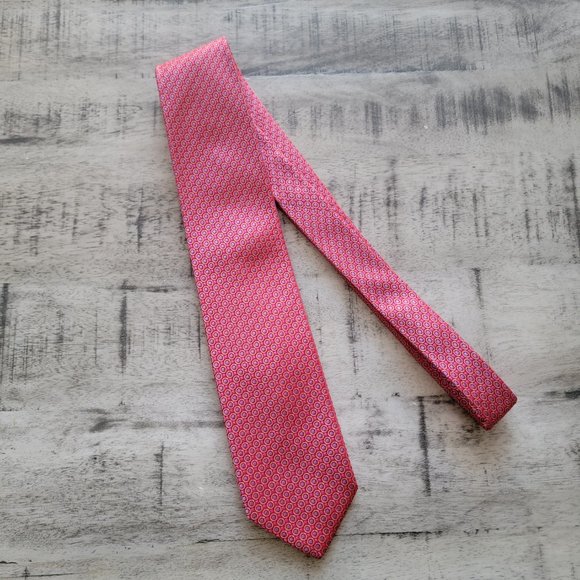 Oxxford Clothes Pink and Purple Geometric Print Silk Tie 61" x 3.25" - Picture 2 of 9